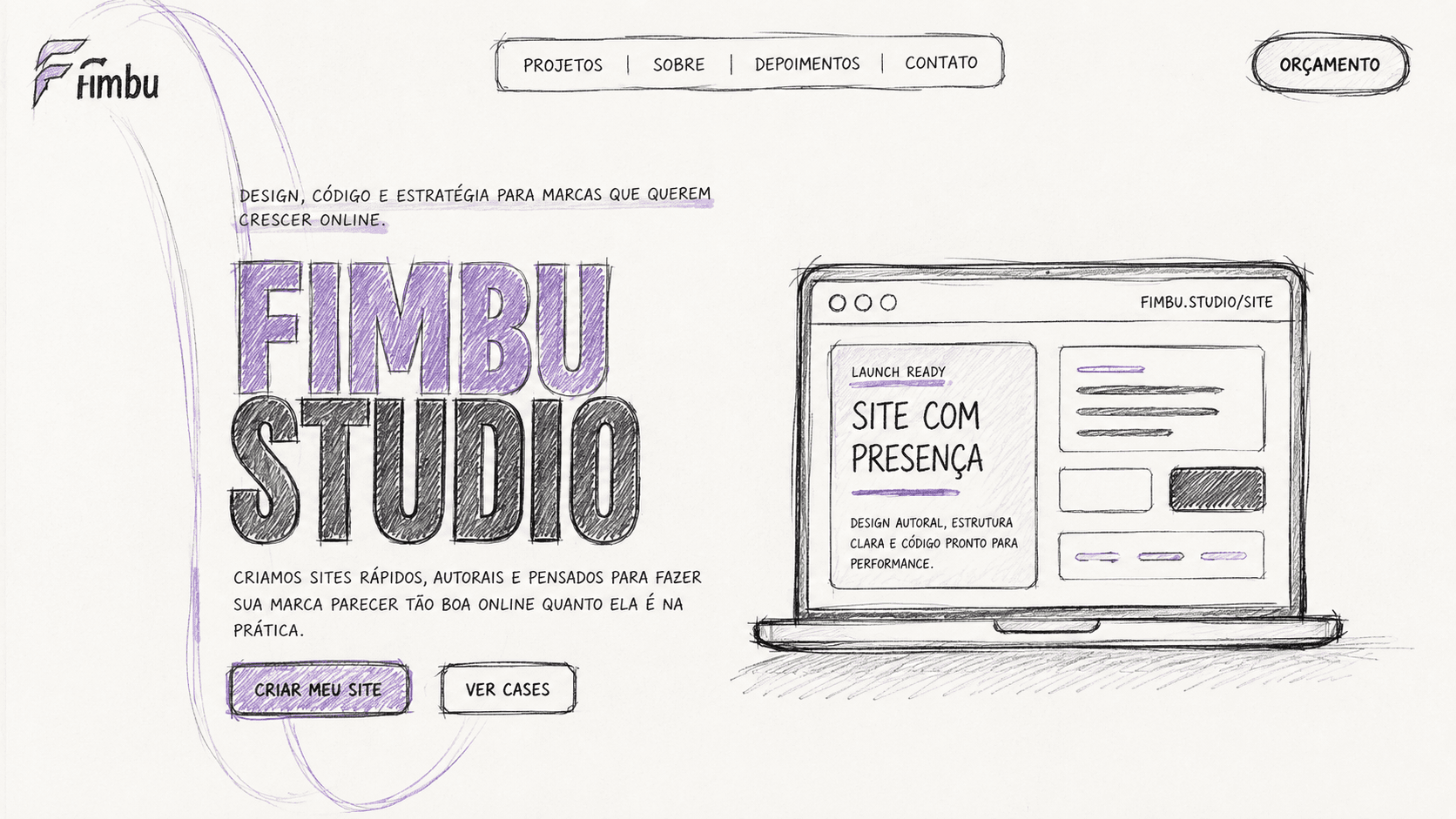 Sketch inicial de um projeto da Fimbu studio